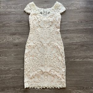 Tadashi Shoji cream lace dress size 2